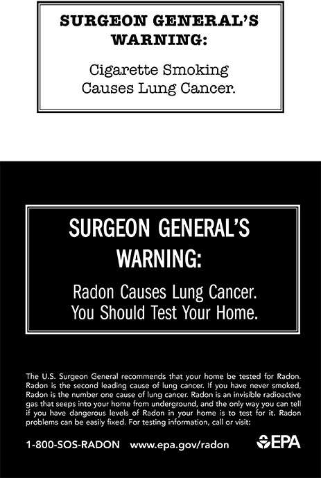 Surgeon General’s Warning on radon