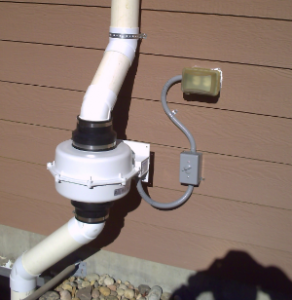 exterior radon mitigation in fountain system